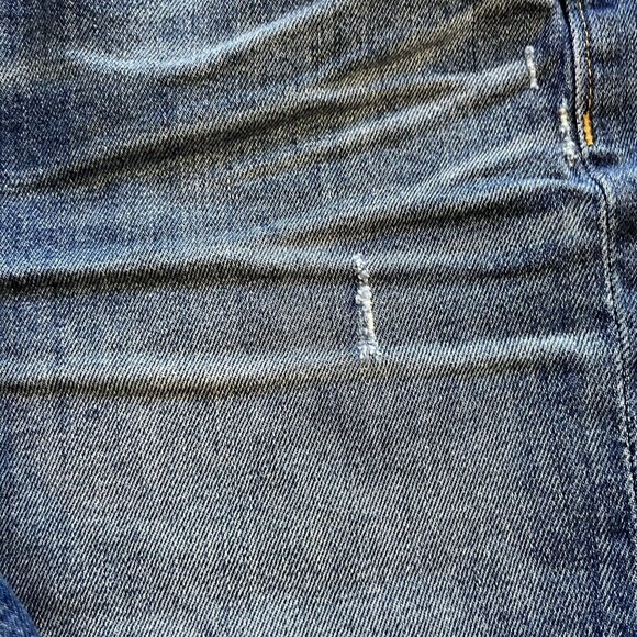 Madewell Womens Denim Shorts High Rise Blue Medium Wash Distressed Fray Size 26 - Picture 5 of 10